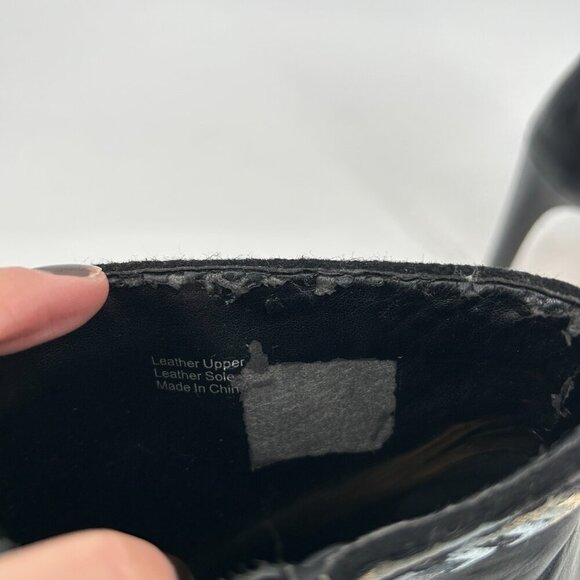 CYNTHIA VINCENT Black Blue Winona Leather Peep Toe High Heel Ankle Booties 10 - Picture 8 of 12